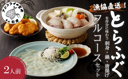 漁協直送！とらふぐを存分に味わう刺身・鍋・唐揚げフルコースセット2人前【C9-008】