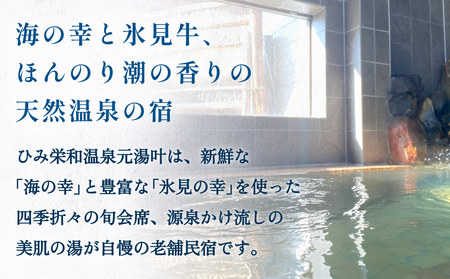 富山県氷見市◇温泉宿「ひみ栄和温泉元湯叶」◇宿泊・食事補助券 1万円分