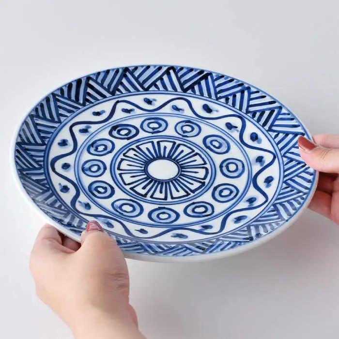 【波佐見焼】アラブ文様 8寸皿 24cm プレート 2枚セット 食器 皿 【洸琳窯】 [GE52] 波佐見焼