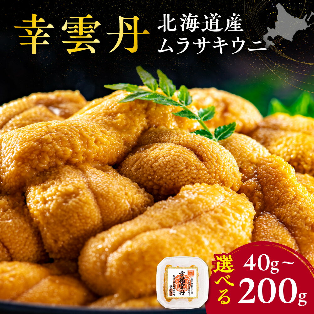 【ふるさと納税】幸雲丹(ムラサキ 北海道産) 【 内容量をお選び下さい 】40g 120g 200g 北海道産 ムラサキウニ 無添加 ミョウバン不使用 生うに熟成製法 熨斗対応 北海道 余市町 送料無料