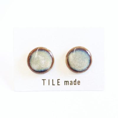 ふるさと納税 瑞浪市 【美濃焼】黄緑むらタイルピアス(直径15mm)