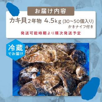 【予約：2024年10月下旬から順次発送】サロマ湖自慢の殻付きカキ貝 2年物 4.5kg詰め ( 牡蠣 かき 濃厚 魚介類 貝類 カキ 牡蠣 北見市 BBQ )【114-0013-2024】