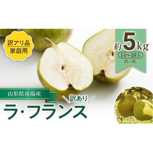 【令和8年産先行予約】 〈訳あり品 家庭用〉 ラ・フランス 約5kg (14～18玉 2～4L) 《令和8年11月中旬～発送》 『寿農園 （近野寿安）』山形県 南陽市 [1056]