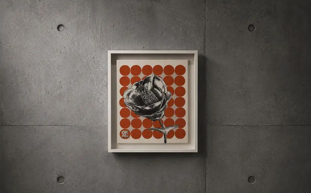 熊本城とPOPART HIGOROCKERS 肥後六花 アクリル画 アクリル 絵画 絵 美術 芸術 石膏ボード用フック付き 熊本県 熊本市