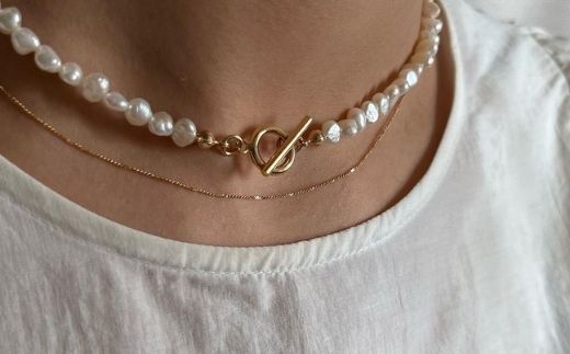 [LENERAオリジナルネックレス2本セット]pearl pomp necklace(set)/silver