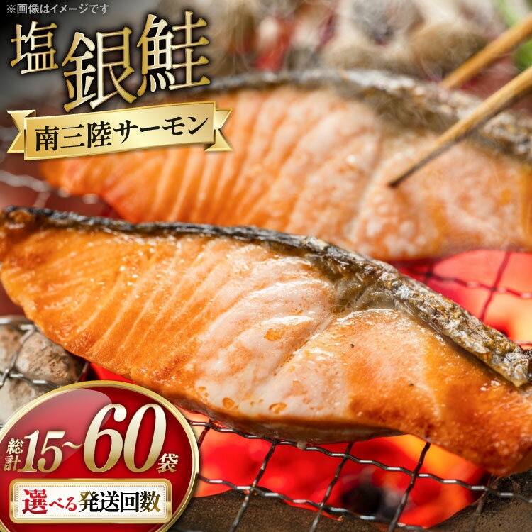 【ふるさと納税】 【選べる発送回数】 定期便 塩銀鮭パック 3切×5袋 [たみこの海パック 宮城県 南三陸町 m304amh560089] 鮭 切り身 サーモン 銀鮭 塩銀鮭 シャケ 切身 さけ サケ 国産 小分け 個包装 冷凍 3回 6回 12回