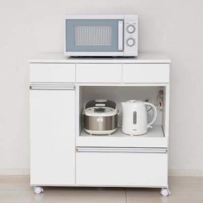 ふるさと納税 海南市 キャスター付きキッチンワゴン ホワイト 大型レンジ対応のレンジ台 完成品 AKU1013368 |  | 01