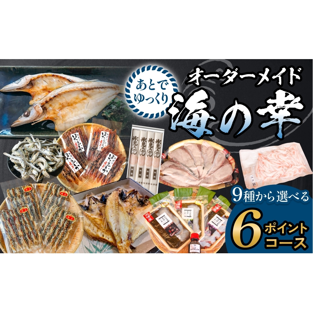 あとでゆっくりオーダーメイド海の幸【6ポイントコース】（のどぐろ・白えび・氷見産ぶり・ほたるいか等から選べる）  富山県 氷見市 干物 ぶりしゃぶ 昆布締め 氷見うどん