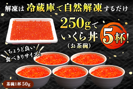 いくら醤油漬け 250g ×1箱 | 北海道産 国産 いくら いくら醤油漬 イクラ 天然 鮭 サーモン 鮭卵 鮭いくら 小分け サイズ ご飯 米 無洗米 おせち 御節 お節 ホタテ カニ との相性抜群