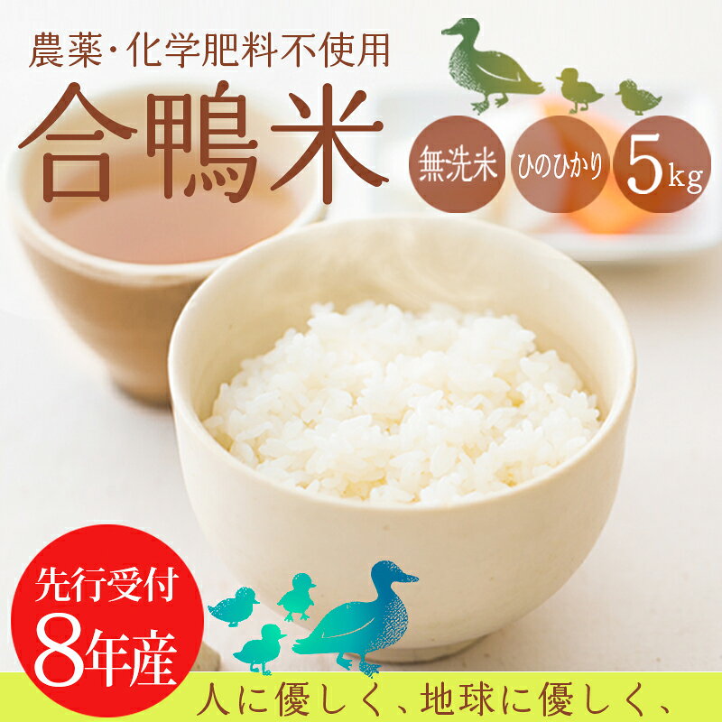 【ふるさと納税】米 合鴨米 有機栽培 宮崎県産 高原町産 令和8年産 合鴨米ひのひかり 無洗米 5kg 送料無料 深い味わい世界で珍しい希少ミネラルを高濃度で含有の霧島山麓から湧き出る名水育ち 合鴨農法 残留農薬ゼロ 安全・安心 産地直送 節水 2026年産 20000円 故郷納税