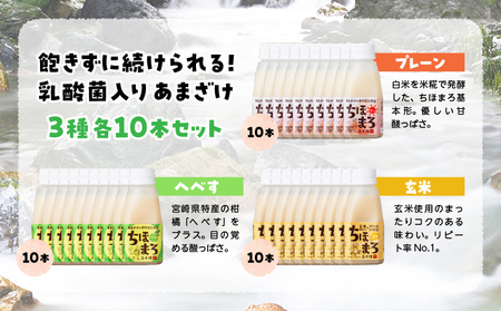 乳酸菌入りあまざけ ちほまろ 150g　30本セット【プレーン へべす 玄米】 セット 飲み比べ 味比べ 詰め合わせ 無添加 砂糖不使用 日課 ノンアルコール 飲み物 ドリンク 飲料 お歳暮 贈り物 