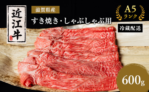 A5 近江牛 すき焼き肉 すき焼き 肉 しゃぶしゃぶ 牛肉 約600g モモ 肩ロース ウデ 黒毛和牛 滋賀県 豊郷町