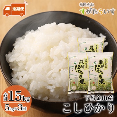 先行受付!令和6年産米【定期便】こしひかり 5kg×3回 すがたらいす 毎月 コシヒカリ【51-A】