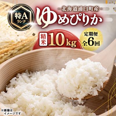 ふるさと納税 浦臼町 【発送月固定定期便】浦臼町産　ゆめぴりか(精米)10kg(5kg×2袋)　特A　お米全6回