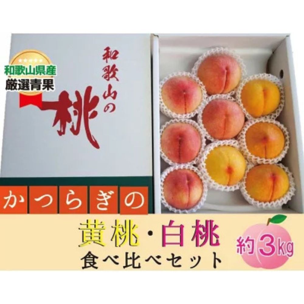 【ふるさと納税】★かつらぎの黄桃・白桃食べ比べセット★ 9～12玉【2026年6月下旬～2026年8月上旬順次発送】｜桃 フルーツ 果物 白桃 黄桃 食べ比べ