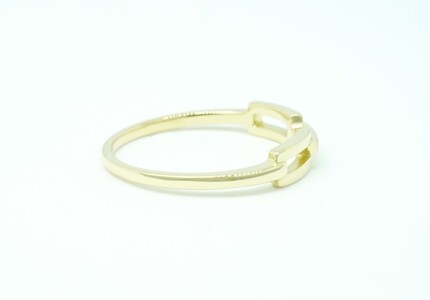 K10YG 地金チェーンデザインリング R4110-Y2