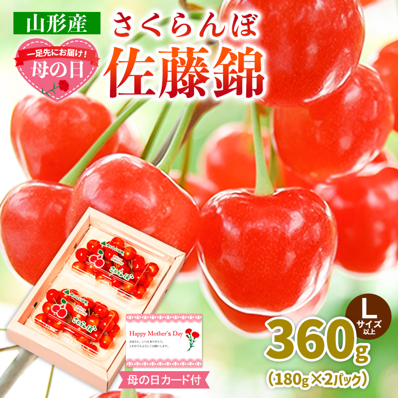 一足先にお届け！【母の日】さくらんぼ佐藤錦360gLサイズ以