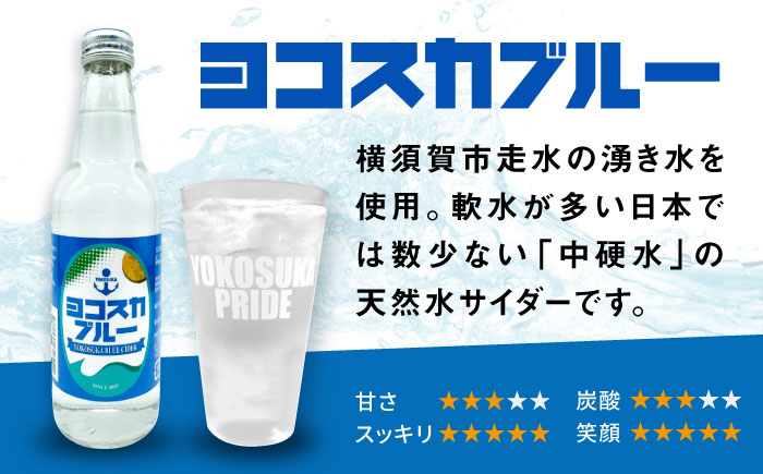 【全3回定期便】ヨコスカブルー20本セット （340ml瓶×計60本) 天然水　サイダー クラフトサイダー【有限会社たのし屋本舗】 [AKAE018]