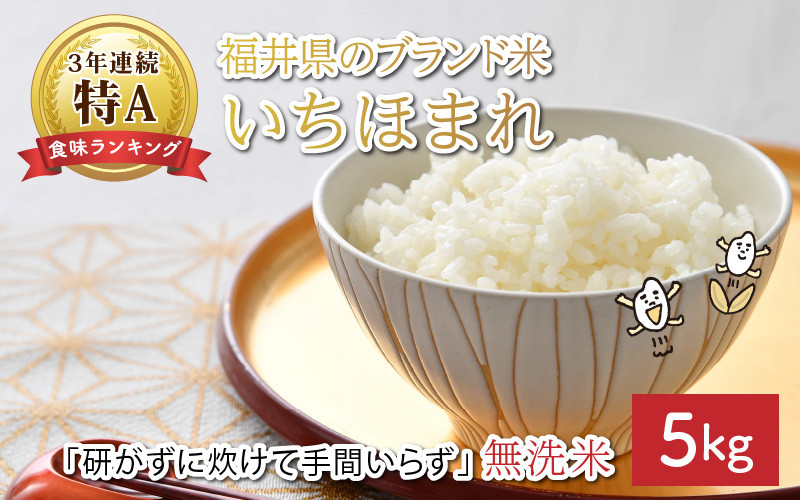 
            【令和6年産・新米】福井県のブランド米 いちほまれ5kg 無洗米 【 人気 品種 ブランド米 特A 】 [A-6108]
          