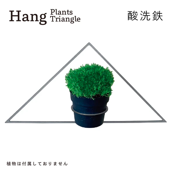 GRAVIRoN Hang Plants シリーズ Triangle/Diamond/Round セット 酸洗鉄（プランツハンガー） 観葉植物 プランター