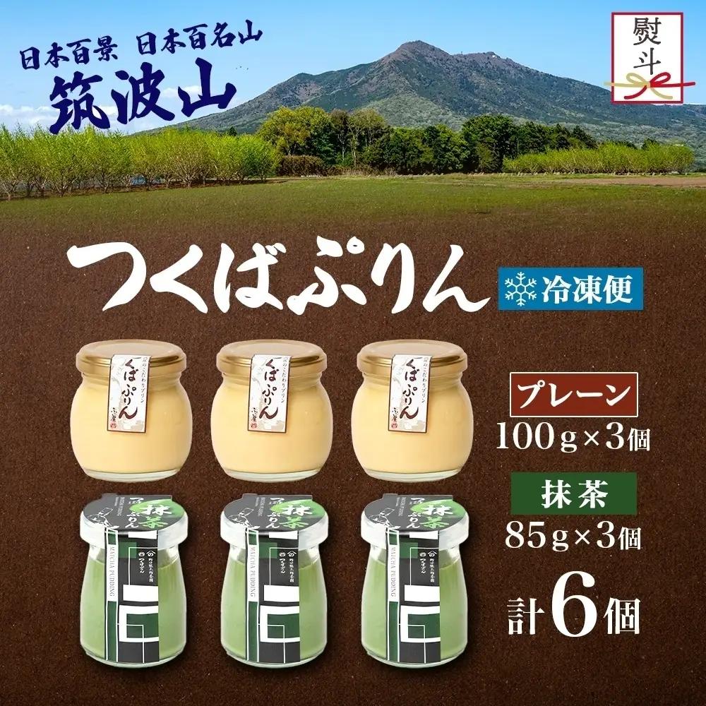 無地熨斗 つくばぷりん プレーン ＆ 抹茶ぷりん 各3個 計6個 冷凍 プリン ぷりん 抹茶 まっちゃ 茶 お茶 スイーツ 洋菓子 おやつ 冷菓 贅沢 ご褒美 デザート 和スイーツ 人気 グルメ お取
