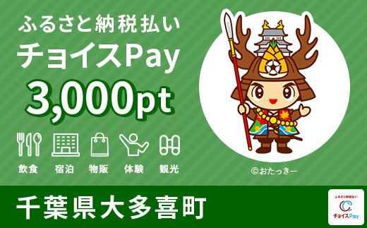 
大多喜町チョイスPay 3,000pt（1pt＝1円）【会員限定のお礼の品】
