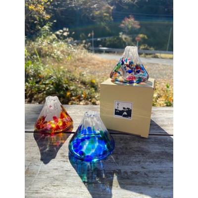 ふるさと納税 大月市 キラキラ輝く手作り富士山一輪挿し(ブルーグリーン) |  | 01
