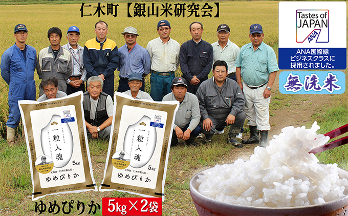 【先行受付 2025年産米】銀山米研究会の無洗米＜ゆめぴりか＞10kg　ご飯 ライス 白米 ブランド米 おにぎり お弁当 北海道産 産地直送 ご飯 時短 朝ごはん 夜ごはん 昼ごはん [株式会社 松原米穀]