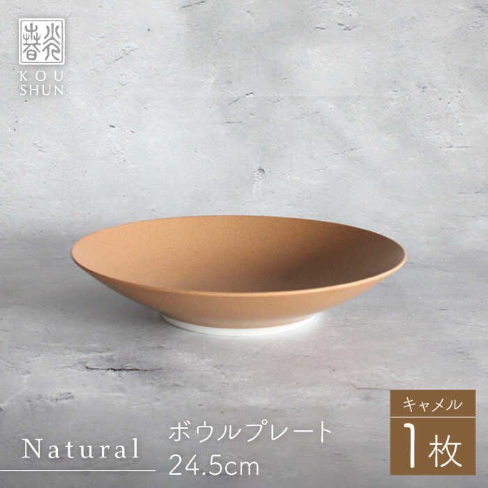 【ふるさと納税】【波佐見焼】Naturalシリーズ ボウルプレート 24.5cm（キャメル） 【光春窯】 [XD89]