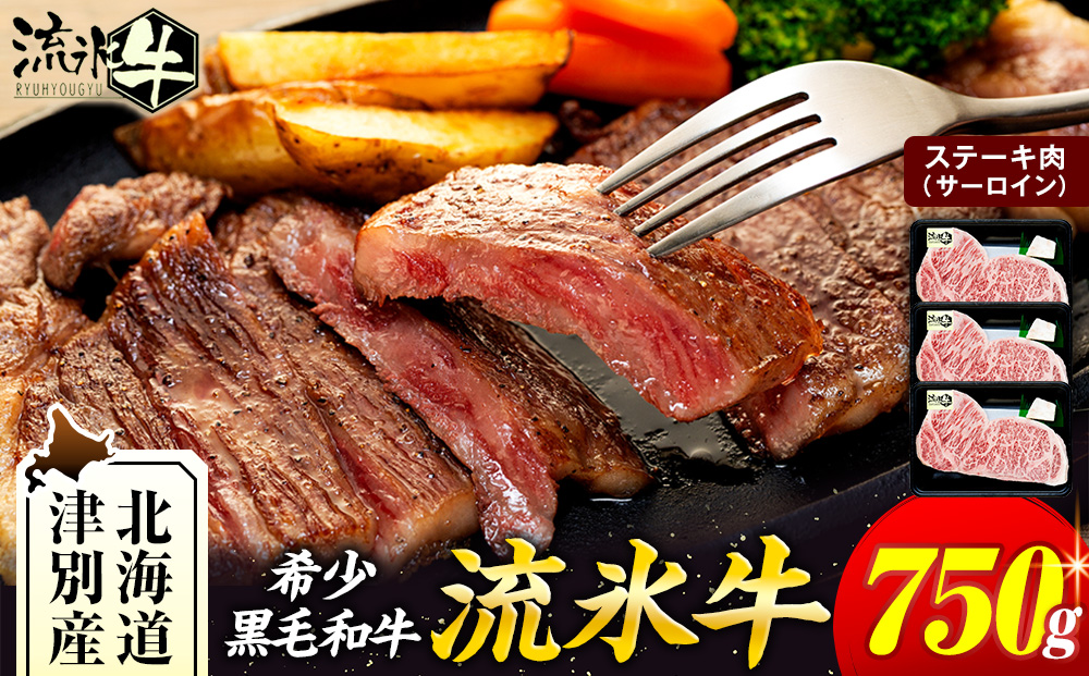 流氷牛ステーキ肉 750g （250g×3 サーロイン）| 肉 和牛 牛肉 黒毛和牛 希少 サーロイン ステーキ 老舗 今半 霜降り 詰合せ 詰め合わせ 送料無料