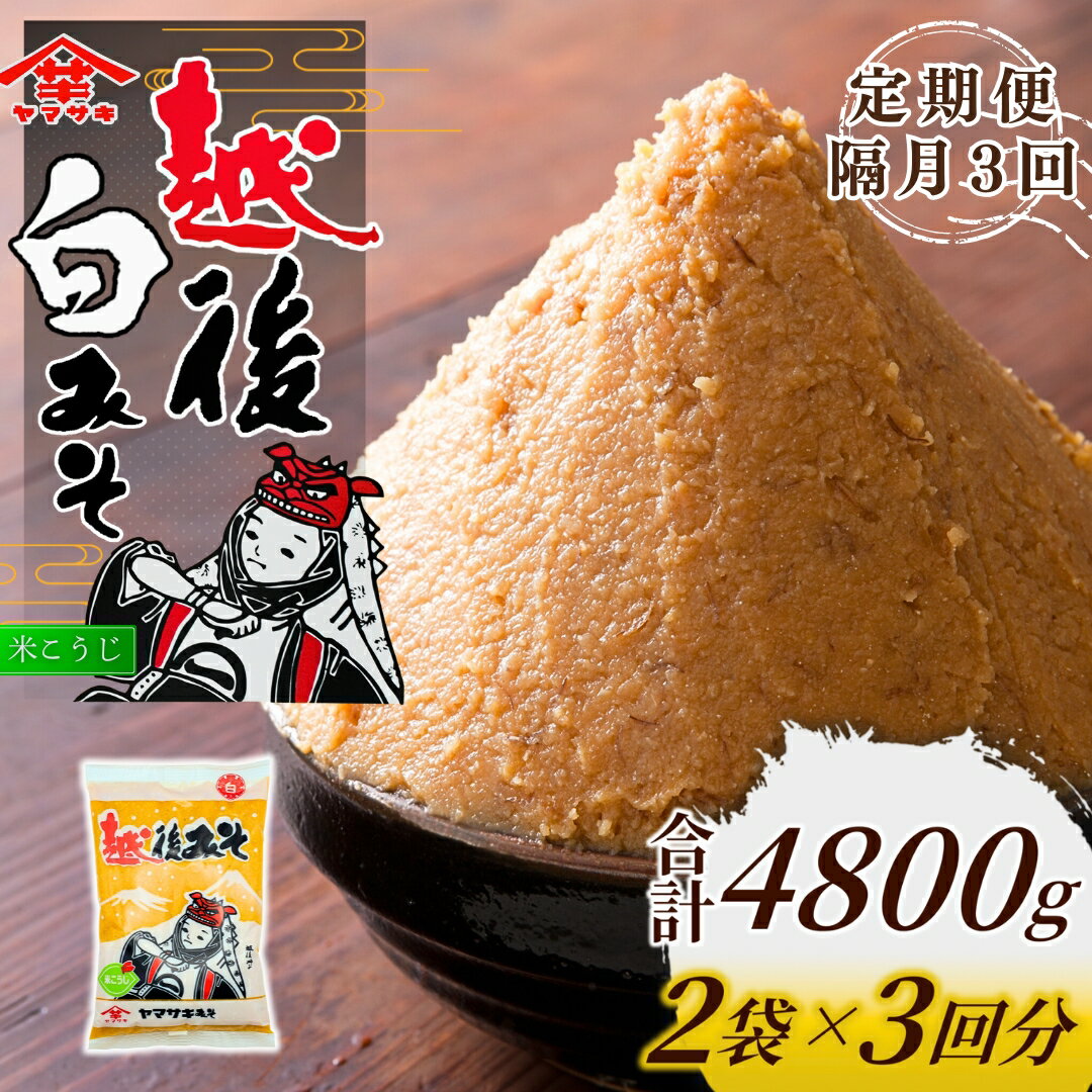 【ふるさと納税】定期便 隔月お届け 越後みそ白 1.6kg（800g×2袋）×全3回 山崎醸造【0002-0361DB00-01】