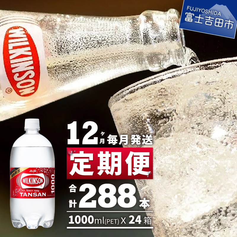 【12ヶ月お届け！】炭酸水 ウィルキンソン タンサン PET1L×2箱 (24本入) 定期便