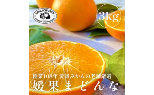創業百八年 愛媛みかんの老舗＜媛果まどんな3kg＞紅まどんなと同品種 新口農園＜C70-7＞【1440809】