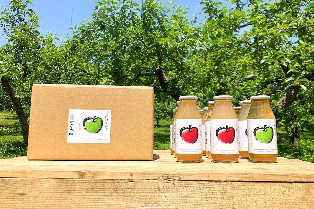 飲み比べ 無添加 ストレート りんごジュース 180ｍl × 12本セット 前田りんご園