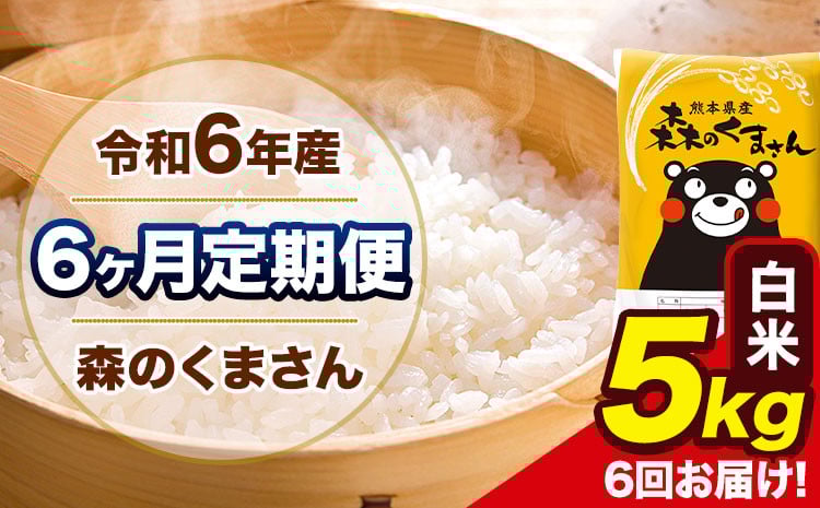
            令和6年産 森のくまさん 【6ヶ月定期便】 白米 《お申し込み月の翌月から出荷開始》 5kg (5kg×1袋) 計6回お届け 熊本県産 単一原料米 森くま 熊本県 玉東町
          