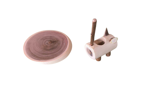 木製 癒やしの猫アロマウッド（台座付き）森の香り木［長者森工房］秋田県 羽後町【アロマ ディフューザー リビング インテリア 猫 猫雑貨 雑貨 おしゃれ 和風 縁起物】