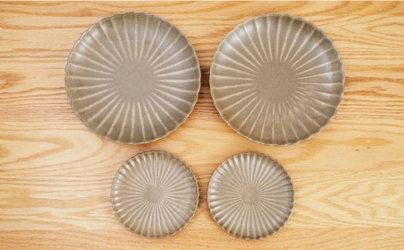 【波佐見焼】花しのぎ 大皿 小皿 （栗） 4点セット 食器 皿 【団陶器】 [PB96] 波佐見焼