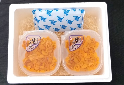 エゾバフンウニ塩水パック100g×4[11月中旬以降発送]P E-53004