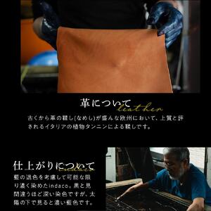 札入れ 薄型 本藍染 イタリアンレザー 本革 手縫い 財布