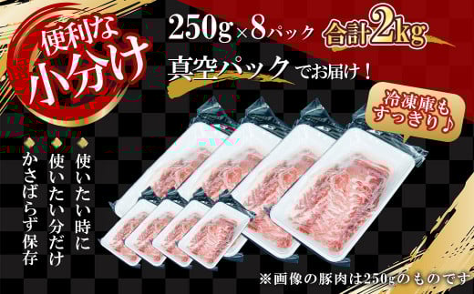 【農場直送】真空パック　北海道産　北島ワインポーク　しゃぶしゃぶ用肩ロース 2kg 【小分け】_Y067-0024