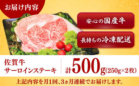 【全3回定期便】佐賀牛サーロインステーキ 計1.5kg（250g×2枚×3回）/ 佐賀県 / ヤマサン食品 [41ADAA008]