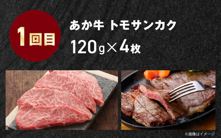 【全3回定期便】【GI認証】くまもとあか牛 食べ比べ E トモサンカク カイノミ リブロース【有限会社 三協畜産】[YCG142]
