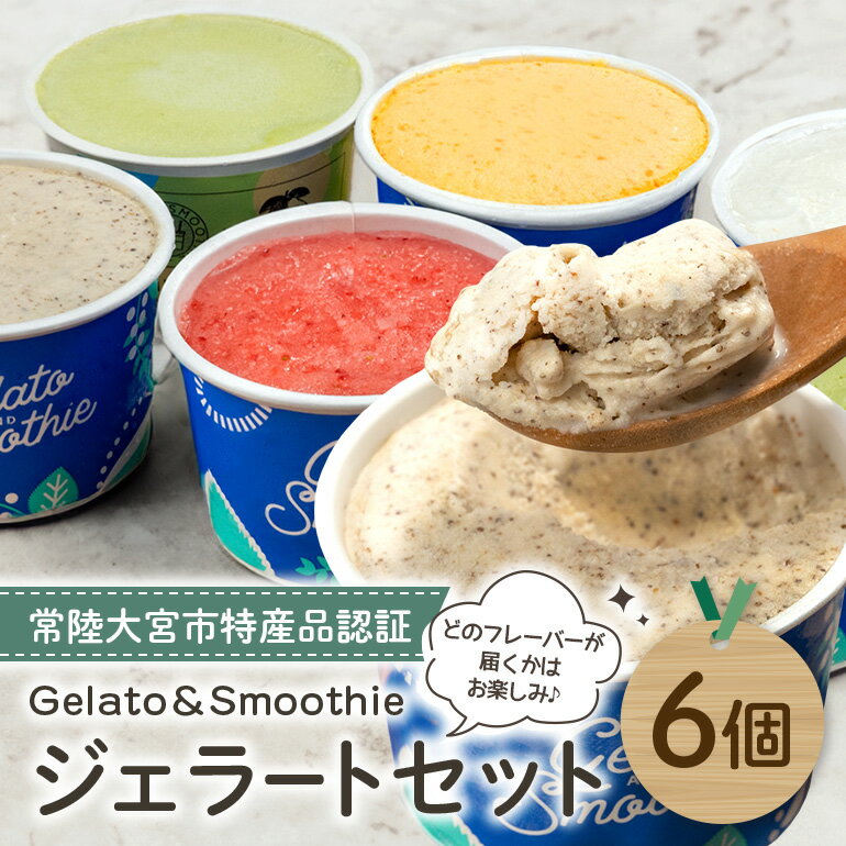 【ふるさと納税】Gelato＆Smoothie ジェラート バラエティセット 6個 【元気な郷づくり（株）】 【ho1385】