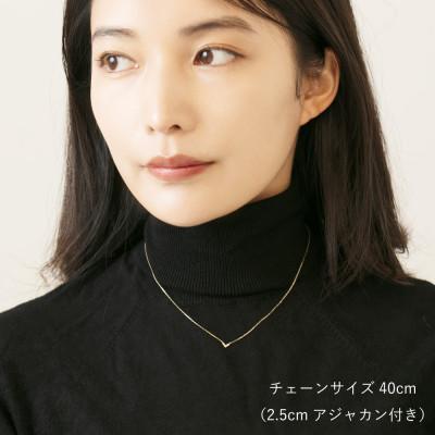 ふるさと納税 大津市 大大人気デザイン!!クールなV型 K10イエローゴールドダイヤモンドネックレス アジャ付き 40cm |  | 01