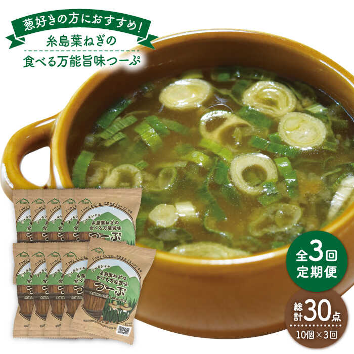 【ふるさと納税】【全3回定期便】糸島葉ねぎの食べる万能旨味つーぷ10個 糸島市 / 株式会社Carna [ALA035] 27000円 常温
