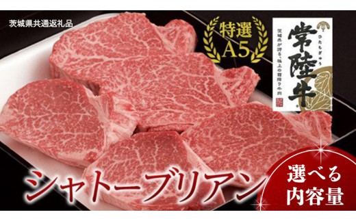 
            【常陸牛特選A5】シャトーブリアン 【 選べる内容量 】( 茨城県共通返礼品 ) 国産 お肉 肉 ヒレ ヘレ テンダーロイン A5ランク ブランド牛
          