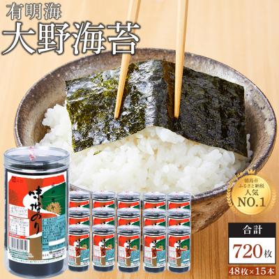 ふるさと納税 徳島市 海苔 乾物 大野海苔 720枚 ( 48枚 × 15本 ) 【AN004】