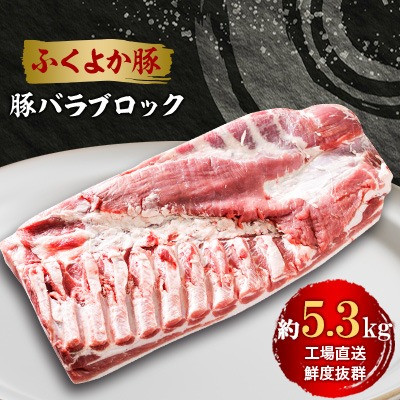 工場直送・鮮度抜群・ダイナミック【ふくよか豚】豚バラブロック 約5.3kg【配送不可地域：離島】