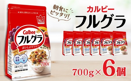＼12月末まで 寄附額改定／カルビー　フルグラ　700g×6個 | シリアル フルーツ グラノーラ 朝食 朝ごはん 健康 お米 置き換え 食物繊維 鉄分 ビタミン 減塩 栄養補助 非常食 常備食 保存食 人気 子供 おやつ 栃木県 宇都宮市