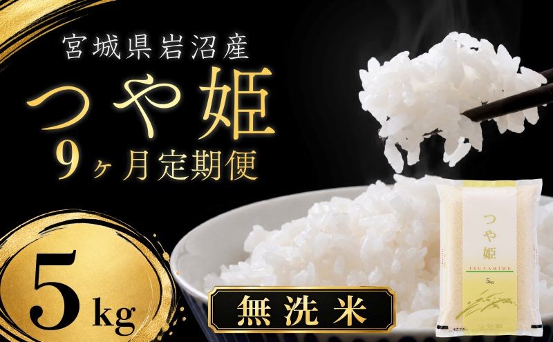 
                  【令和8年産 】【在庫限定】 【食味鑑定士厳選】 定期便 9ヶ月 無洗米 つや姫 5kg 新米 お米 国産米 米 ご飯 おにぎり お弁当 岩沼産 東北 宮城県産 宮城米
                